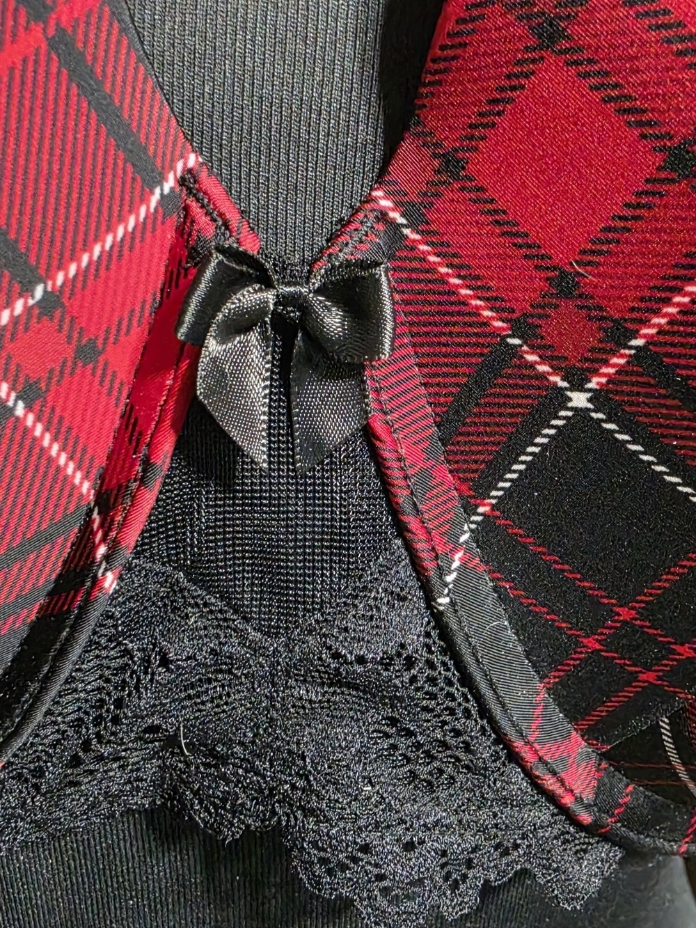 Torrid 46D Red Plaid Bra Lightly Padded 360 Smoothing NWOT image 6
